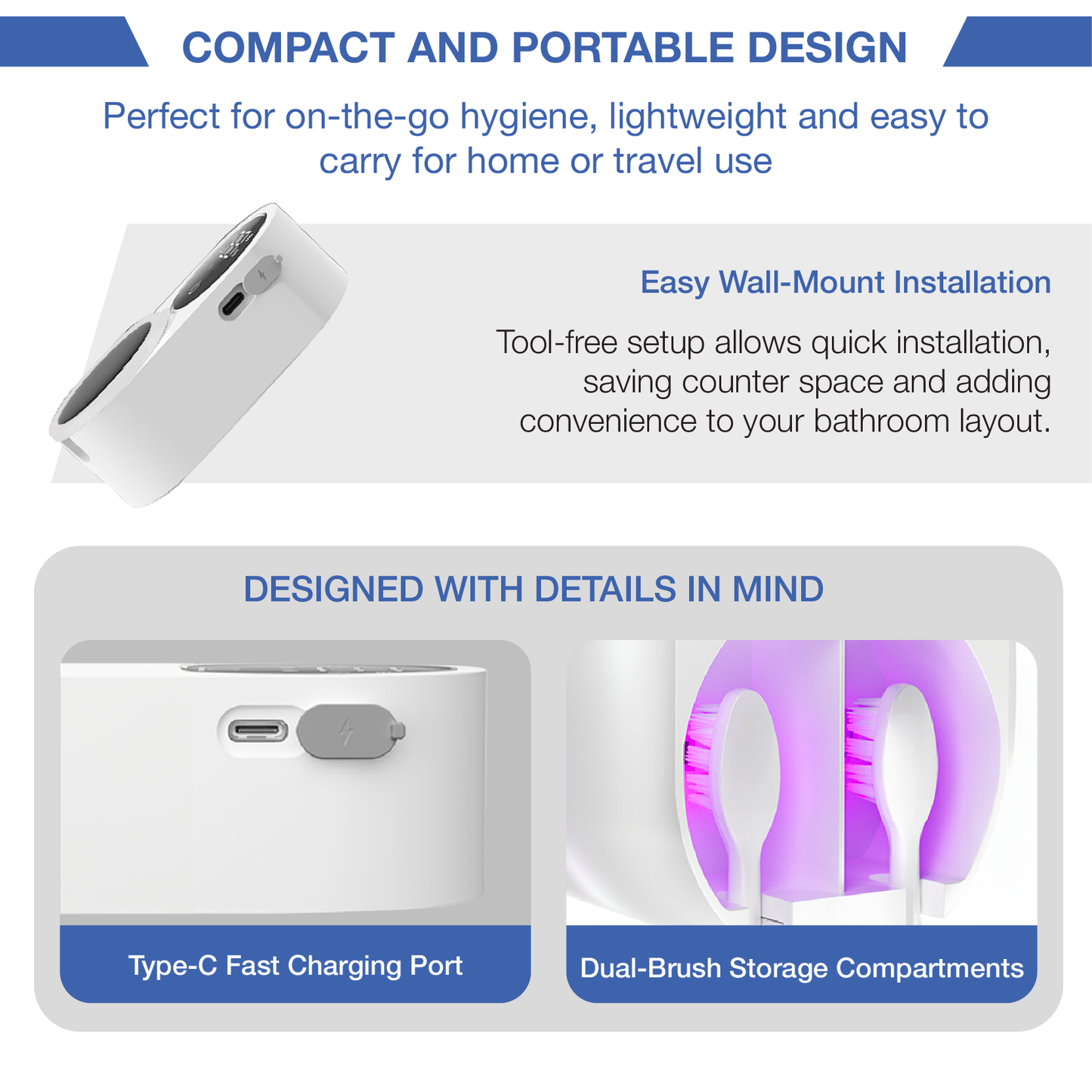 Desired Shop™ UV Smart Toothbrush Sanitizer