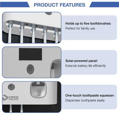 Desired Shop™ Smart Solar Toothbrush Holder & Squeezer 3 in 1